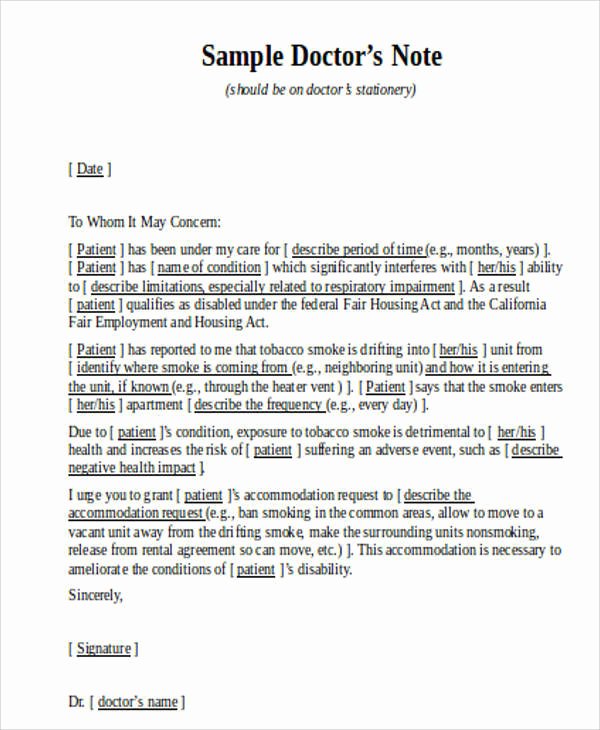 Sample Disability Letter From Physician Best Of 29 Doctor Notes In Word