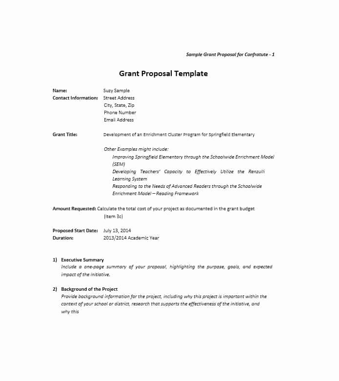 Sample Education Grant Proposal Lovely 40 Grant Proposal Templates [nsf Non Profit Research