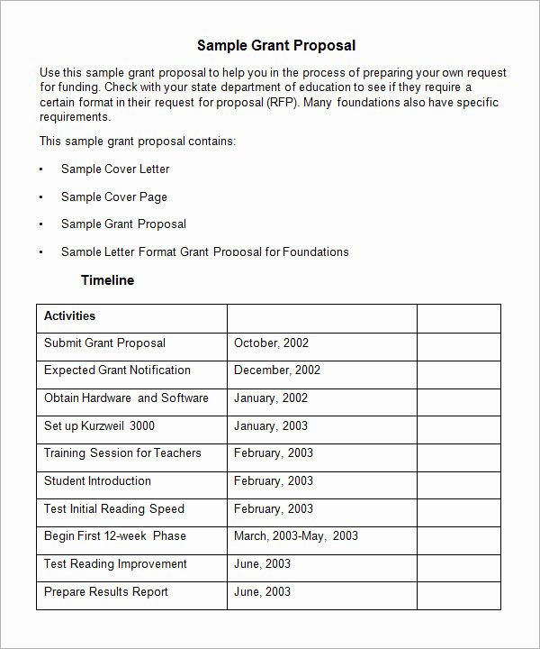 Sample Education Grant Proposal New Free 17 Sample Grant Proposal Templates In Word Pdf