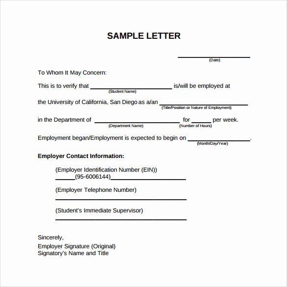 Sample Employee Verification Letter Elegant Employment Verification Letter 14 Download Free