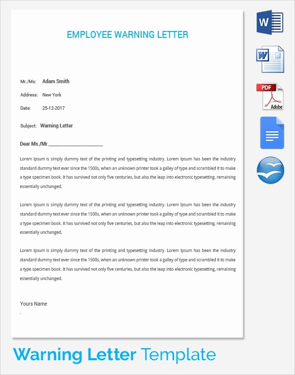 Sample Employee Warning Letter Lovely Free 18 Warning Letters In Google Docs Ms Word