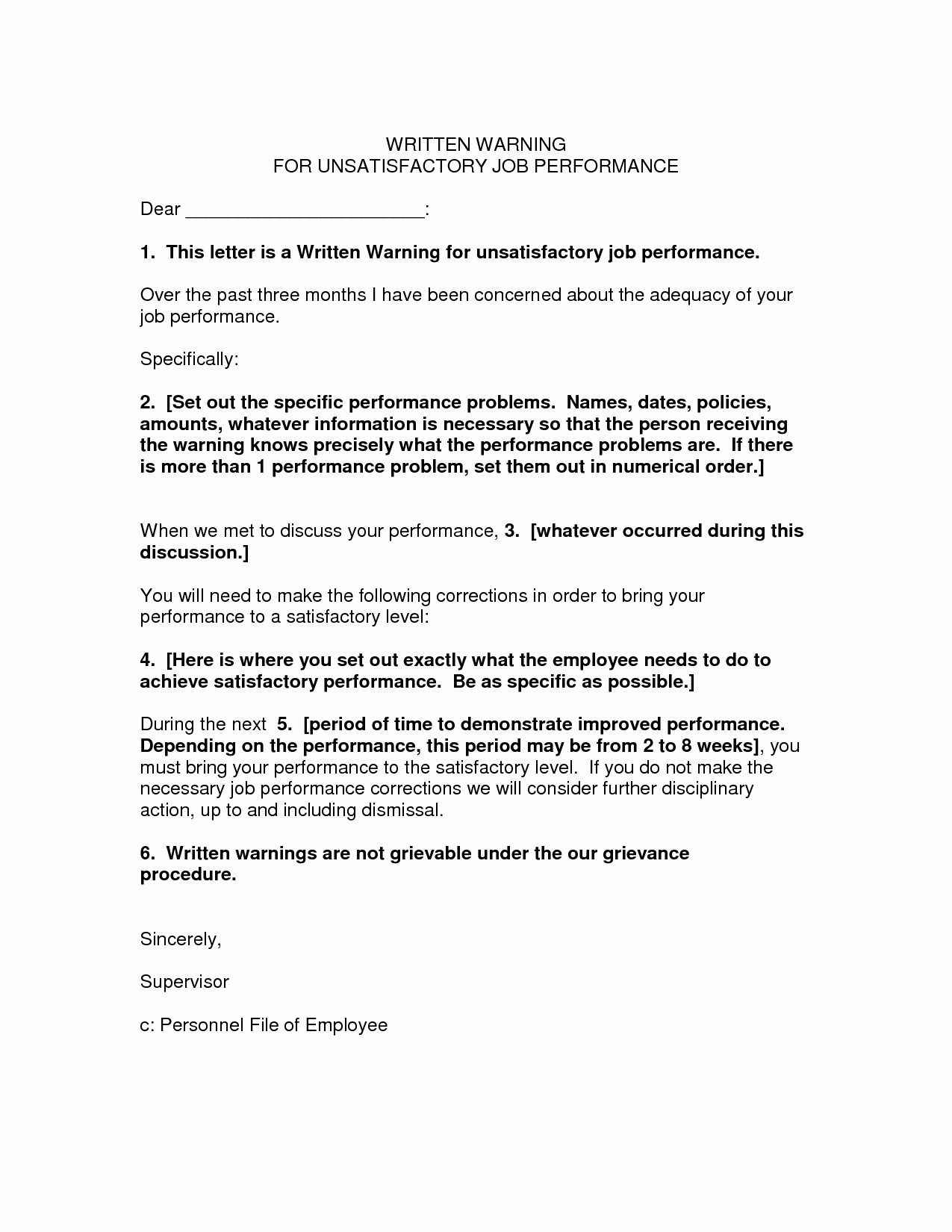 Sample Employee Warning Letter Lovely Written Warning Template