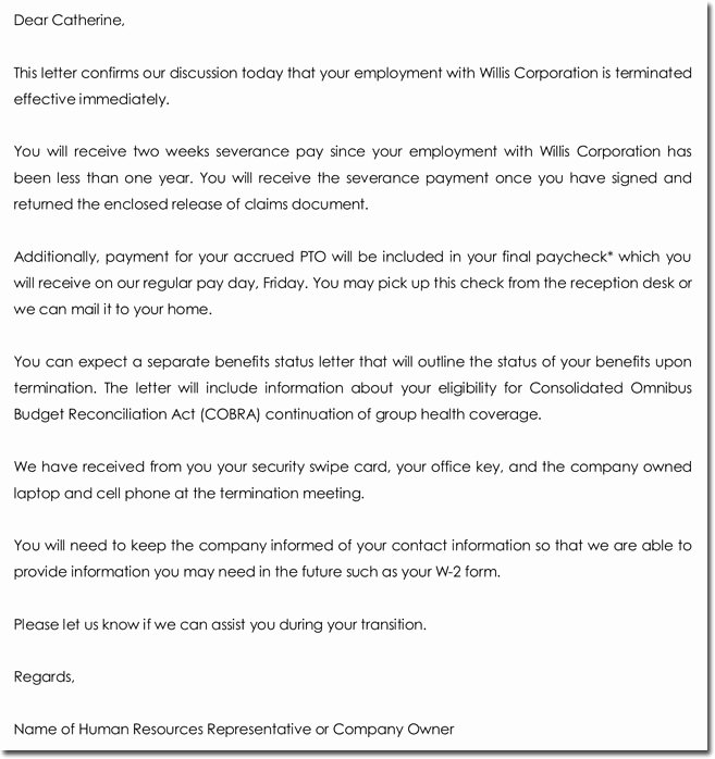 Sample Employment Termination Letter Beautiful 28 Samples Of Termination Letter Templates &amp; formats