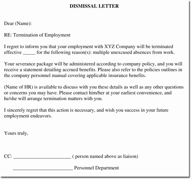 Sample Employment Termination Letter Elegant 12 Job Termination Letter Samples &amp; formats