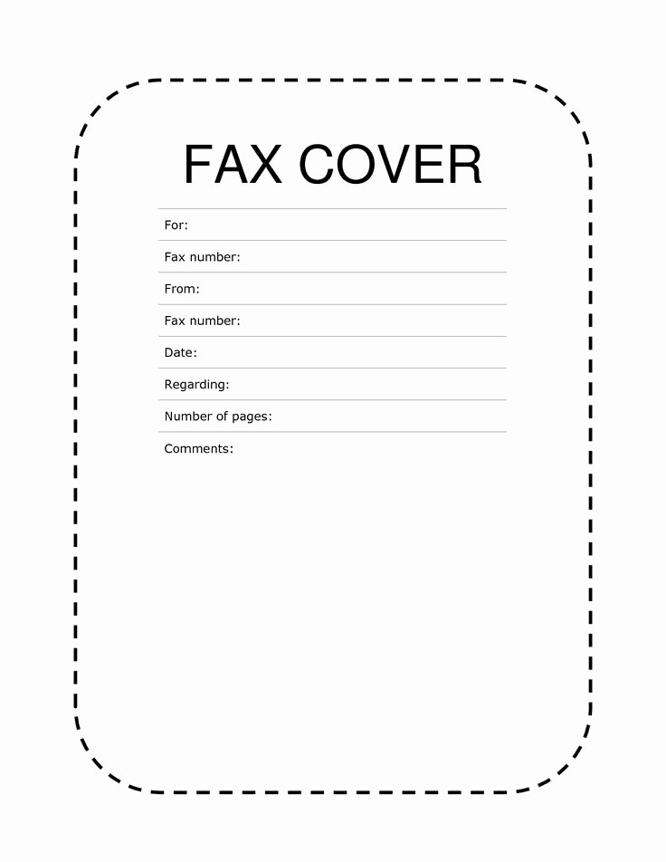 Sample Fax Cover Sheets Luxury Fax Cover Sheet Dashed Lines Fax Cover
