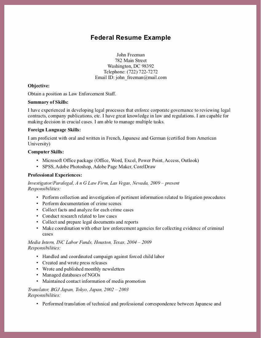 Sample Federal Government Resume Best Of Use Federal Resume Samples to Meet Requirements