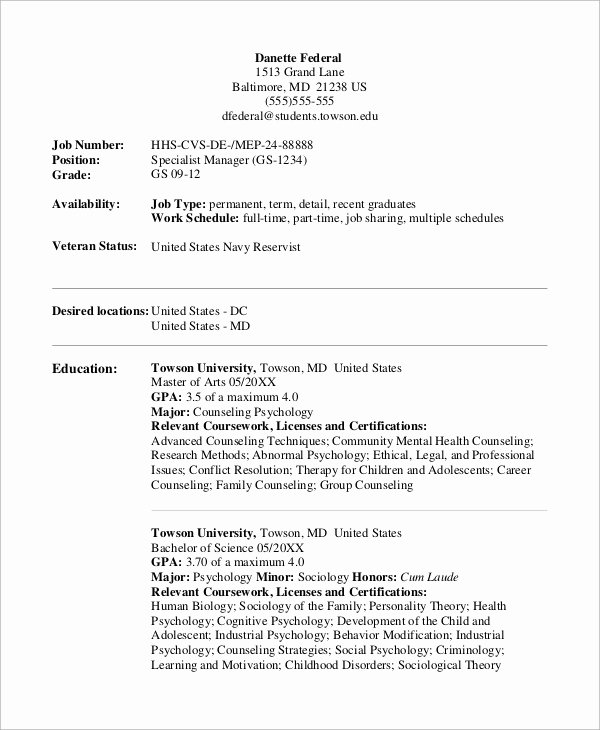 Sample Federal Government Resume New Sample Federal Resume 8 Examples In Word Pdf