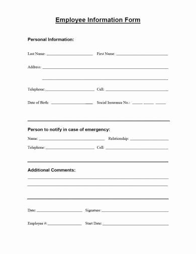 Sample forms In Word Beautiful 15 Employee Information form Examples Pdf Word