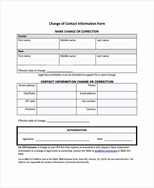 Sample forms In Word Inspirational Sample Contact form 8 Documents In Pdf Word