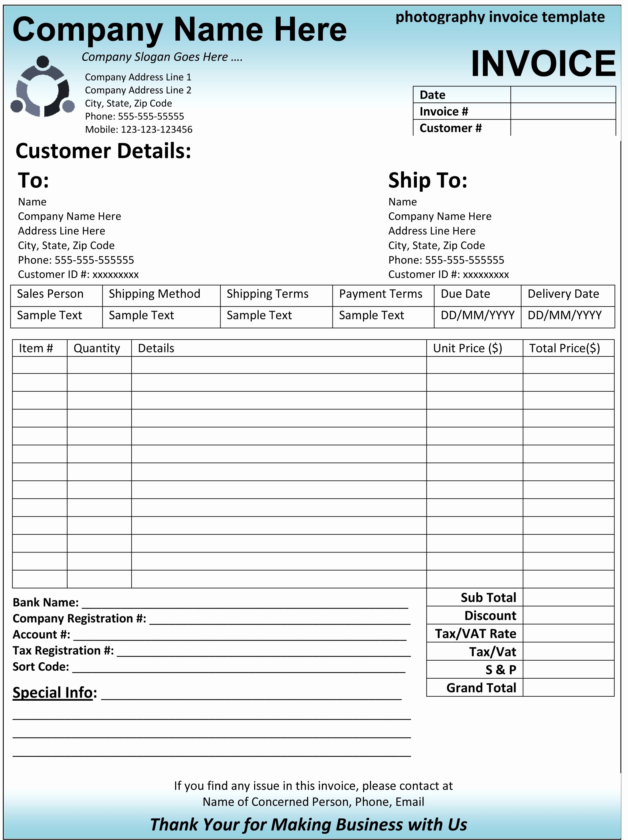 Sample forms In Word Luxury Quick Invoice Template