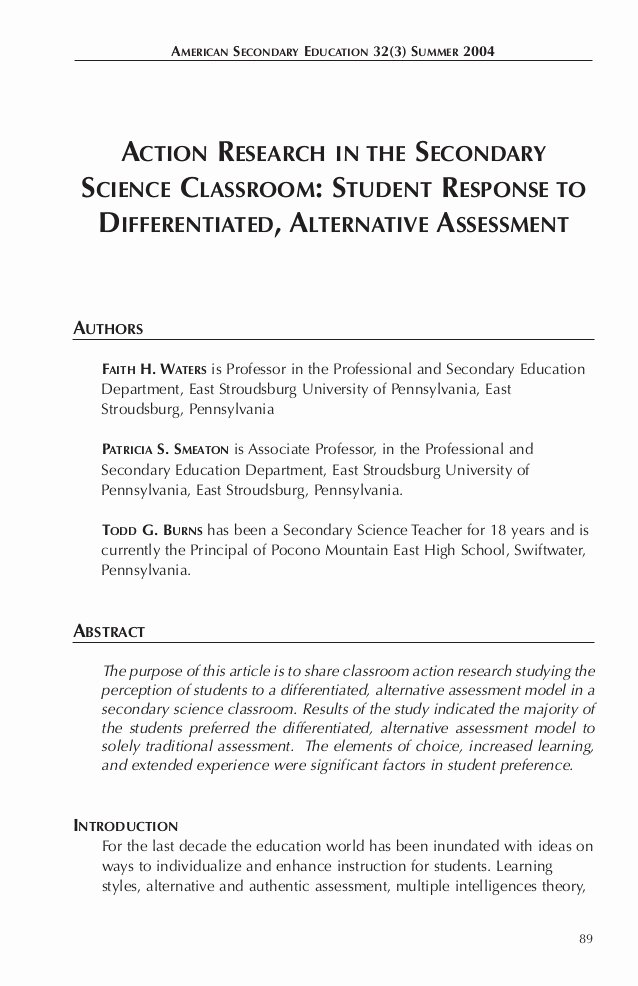 Sample High School Research Paper Beautiful Action Research In Science Classroom