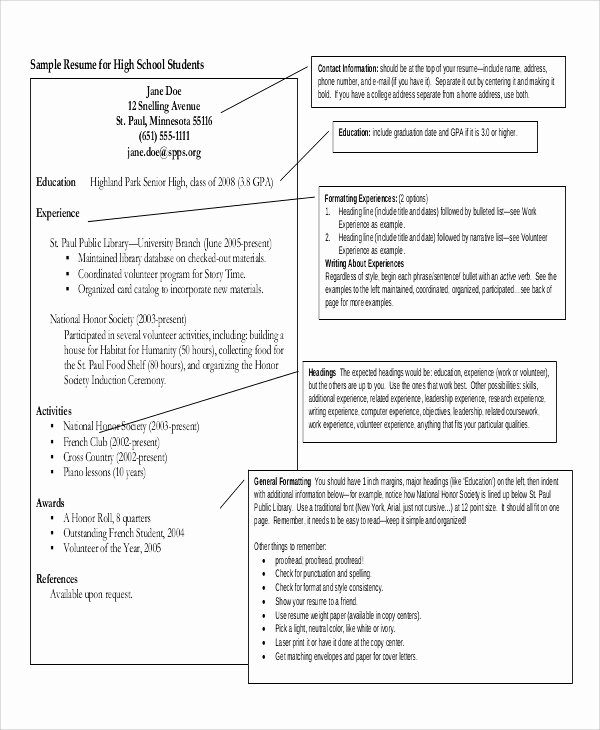 Sample High School Student Resume Best Of Sample High School Resume 8 Examples In Word Pdf