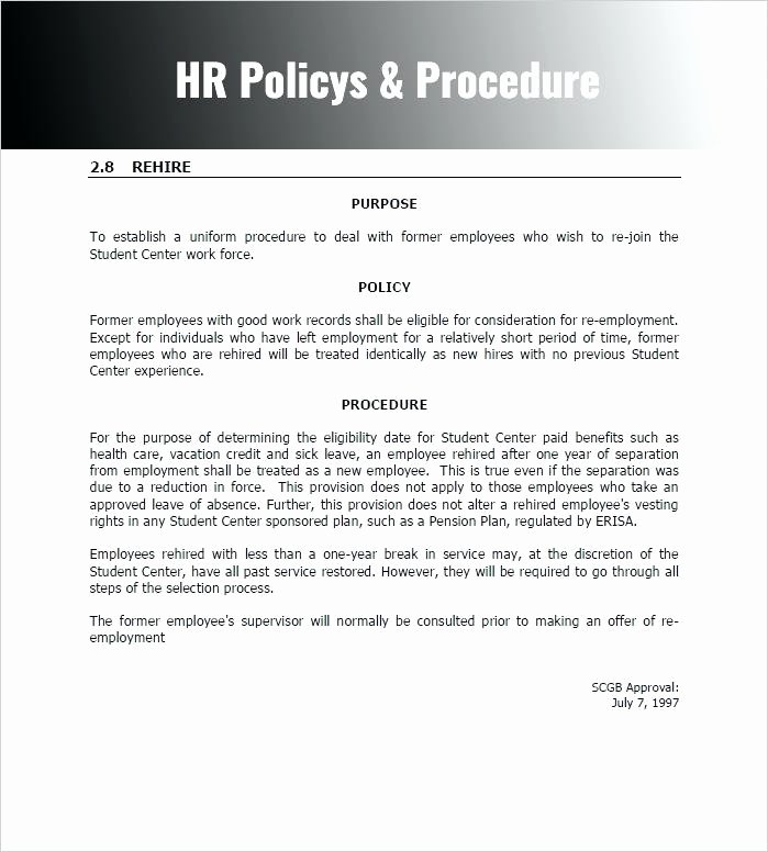 30 Sample Human Resource Policy Example Document Template