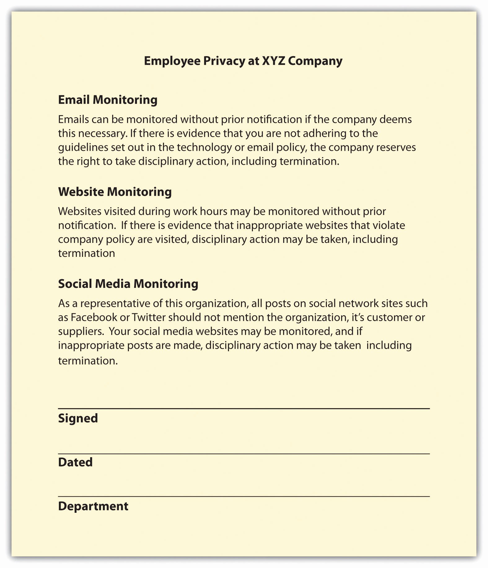 30 Sample Human Resource Policy Example Document Template