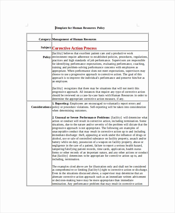 30 Sample Human Resources Policies Example Document Template