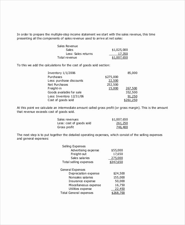 Sample Income Statement format Best Of Sample In E Statement format 10 Download In Pdf Word