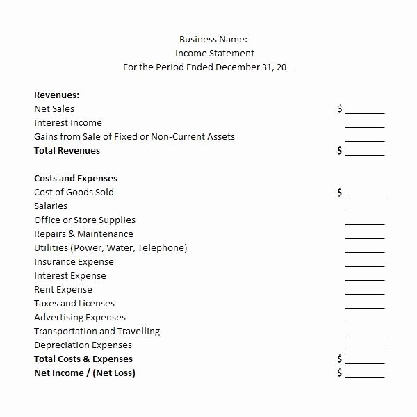 Sample Income Statement format Elegant Free In E Statement Template Examples &amp; Guidelines for