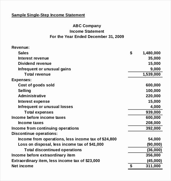Sample Income Statement format Unique In E Statement Template 25 Free Word Excel Pdf