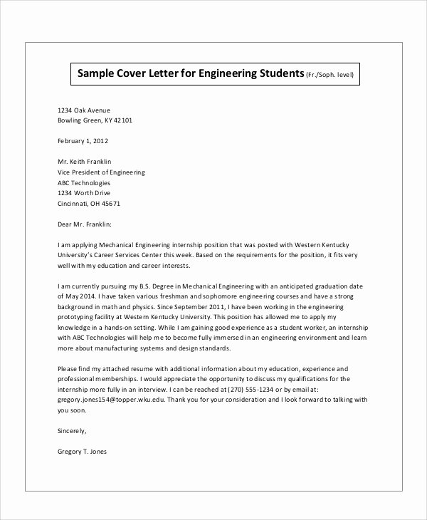 Sample Intern Cover Letters New Sample Cover Letter for Internship 9 Examples In Word Pdf