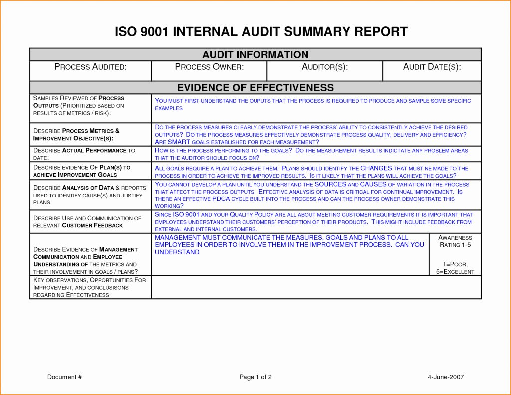 Sample Internal Audit Report Elegant the Latest Template Of Internal Audit Reports Templates