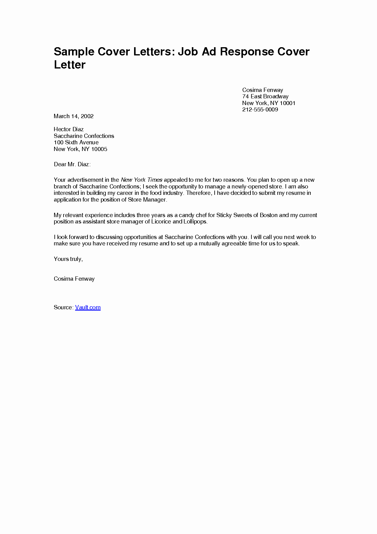 Sample Job Cover Letter Unique Simple Job Application Cover Letter Examples