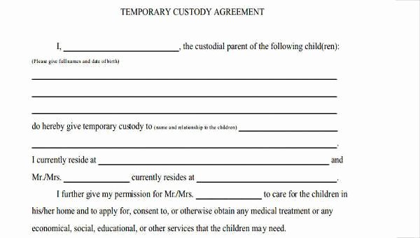 Sample Joint Custody Agreements Awesome Sample Custody Agreement forms 8 Free Documents In Word