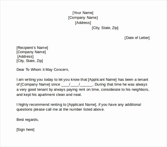 Sample Landlord Letters to Tenants Beautiful Positive Tenant Reference Letter Yahoo Image Search