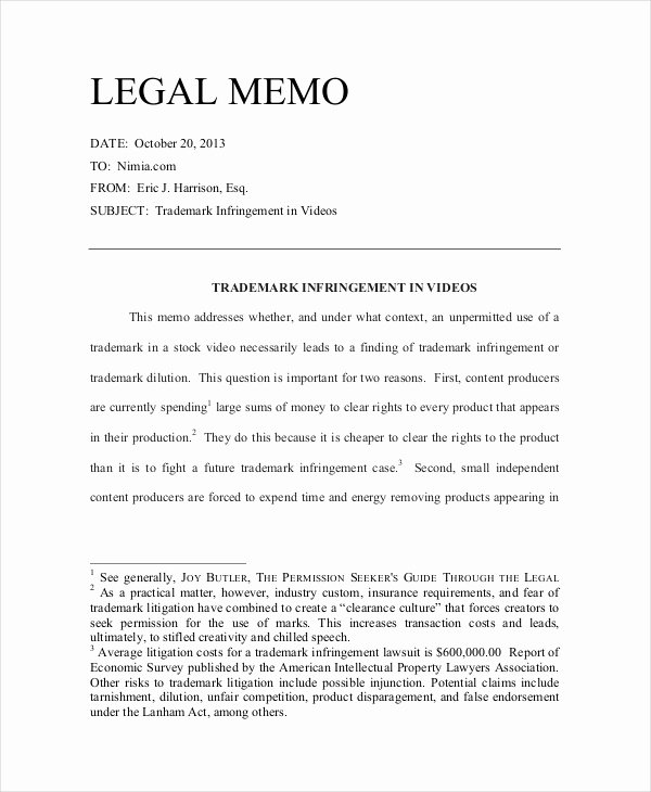 Sample Legal Memo format Elegant Free 12 Legal Memo Examples &amp; Samples In Pdf