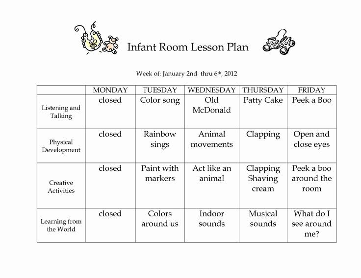 30 Sample Lesson Plans For Toddlers Example Document Template