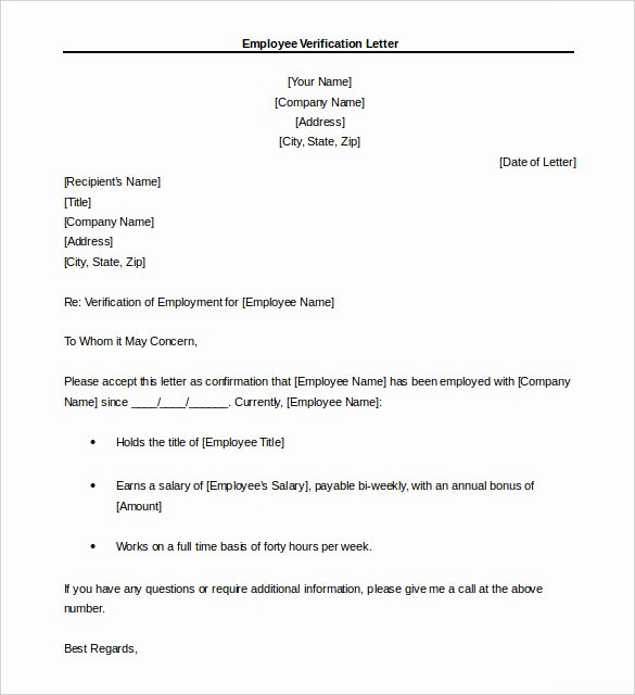 Sample Letter for Employee Awesome 15 Letter Of Employment Templates Doc Pdf