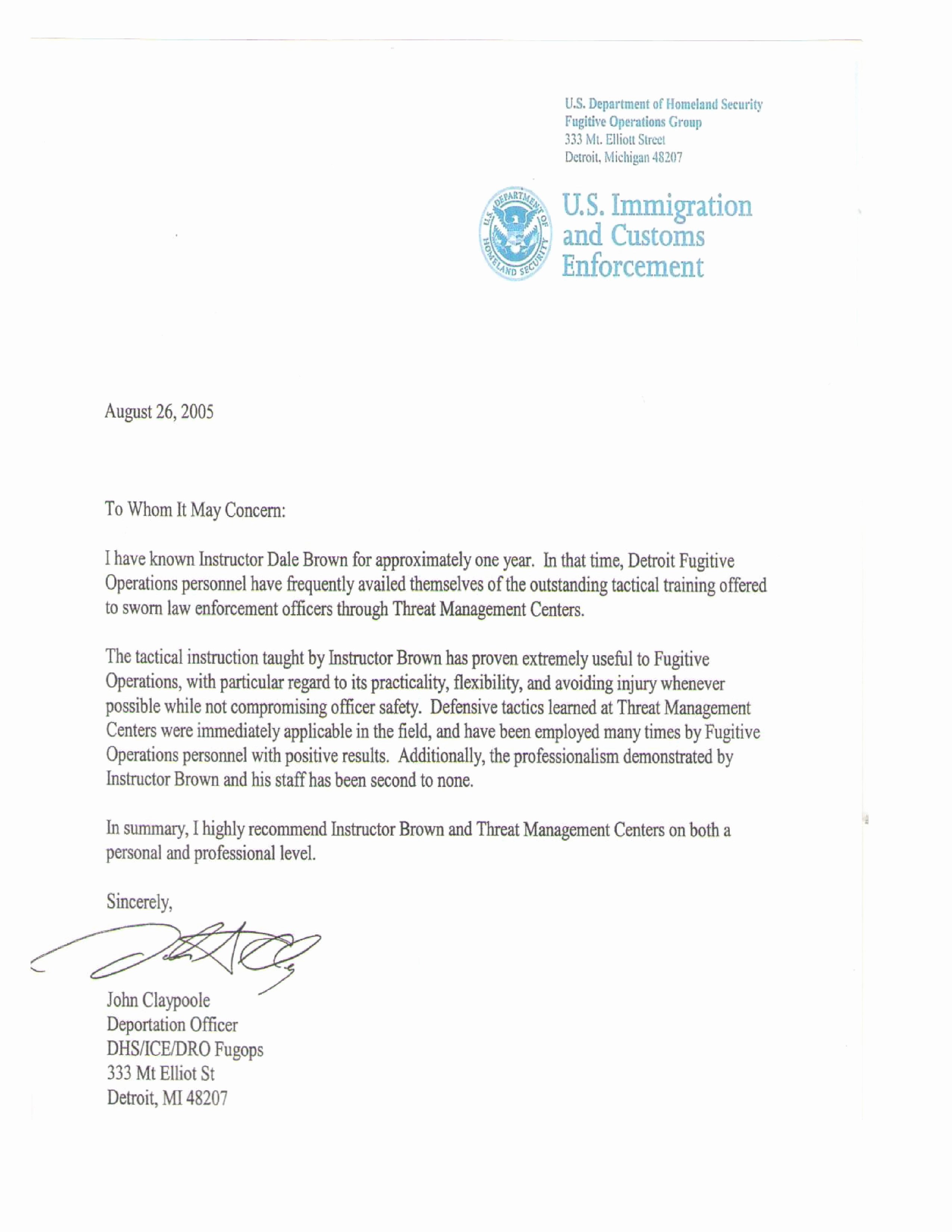 Sample Letter for Immigration Recommendation Awesome References