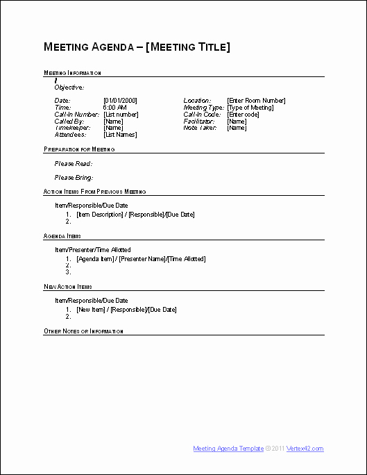Sample Letter for Meeting Schedule New Download the Business Meeting Agenda Outline format From