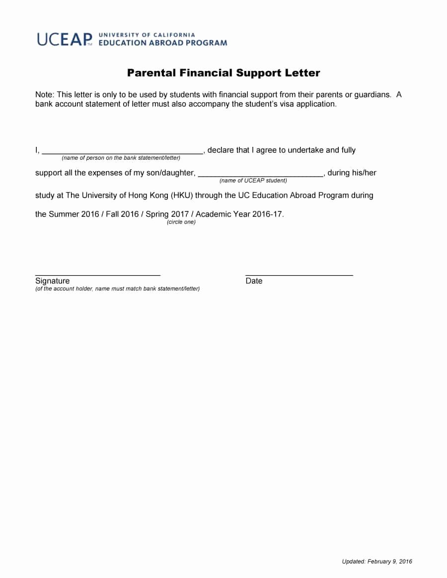 Sample Letter Of Financial Support Best Of 40 Proven Letter Of Support Templates [financial for