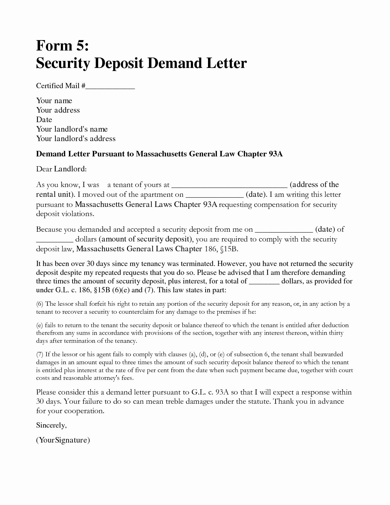 Sample Letter to Landlord Elegant Demand Letter to Landlord Template Samples