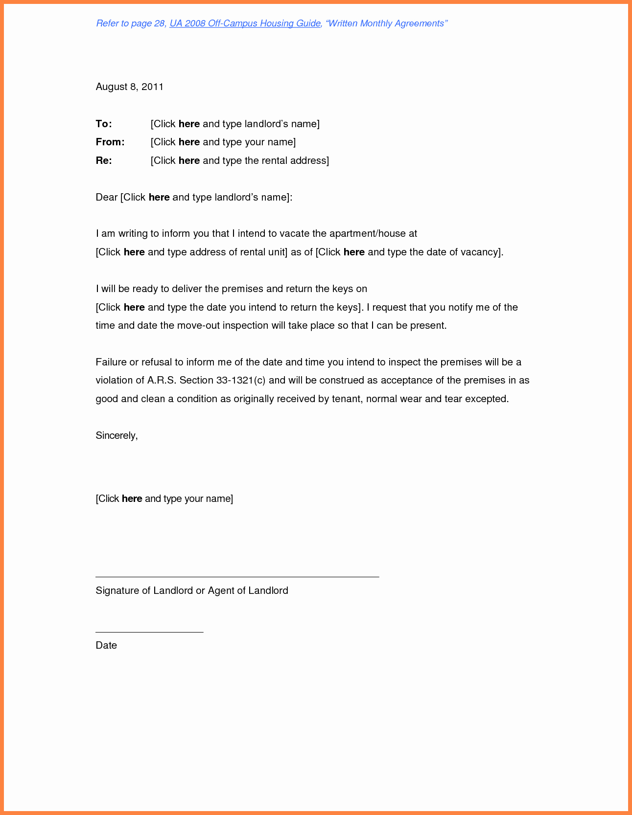 Sample Letter to Landlord Inspirational 8 Termination Of Rental Agreement Letter by Tenant