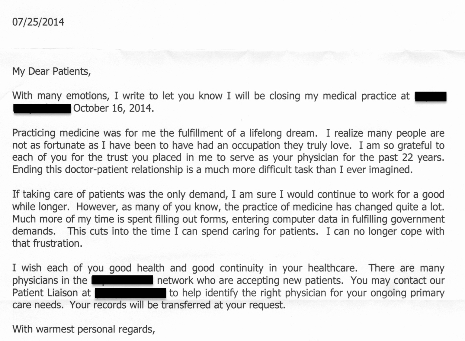 Sample Letter to Patient Lovely A Letter to Patients and Caregivers — Improving Us
