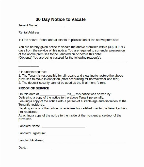 Sample Letter to Vacate Lovely Image Result for Landlord 30 Day Notice to Vacate Sample