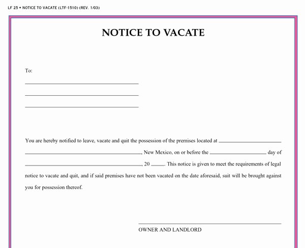 Sample Letter to Vacate Luxury Free Printable Intent to Vacate Letter Template Vacate