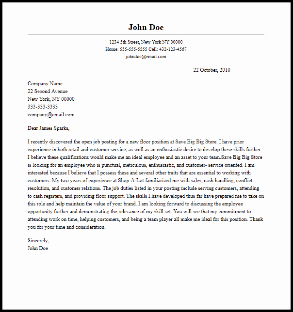 Sample Letters for Employees Lovely Professional Employee Cover Letter Sample &amp; Writing Guide