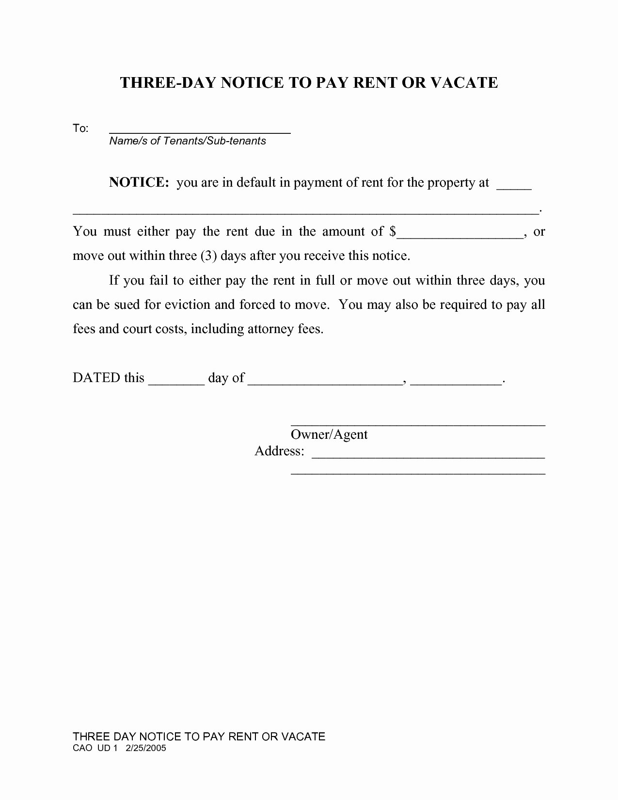 Sample Move Out Notice Fresh Eviction Notice Template Scope Of Work Template