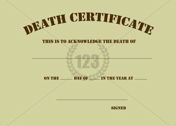 Sample Of Death Certificate Beautiful Blank Death Certificate Template Sample Govinfo