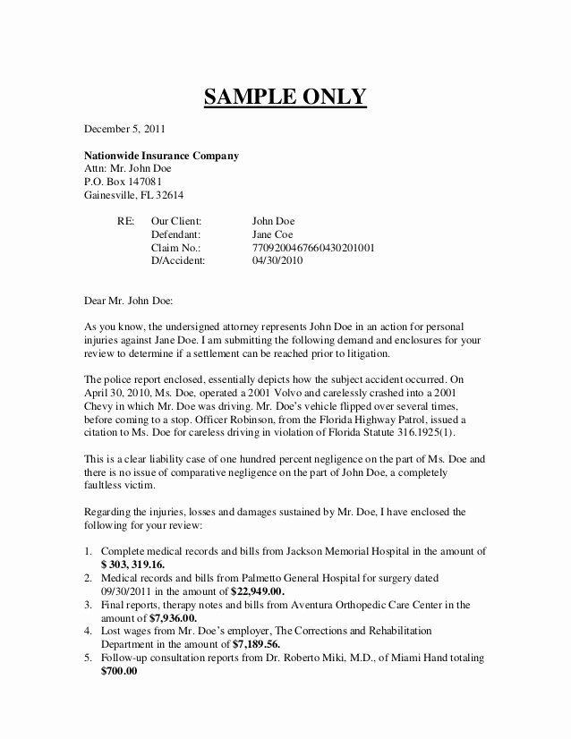 Sample Of Demand Letter Awesome Katherine Pierre Demand Letter for Auto Accidents
