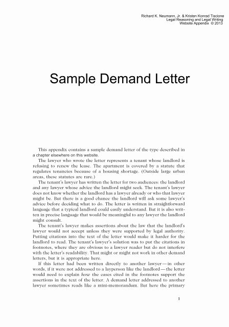 Sample Of Demand Letter Inspirational Sample Demand Letter Appendix