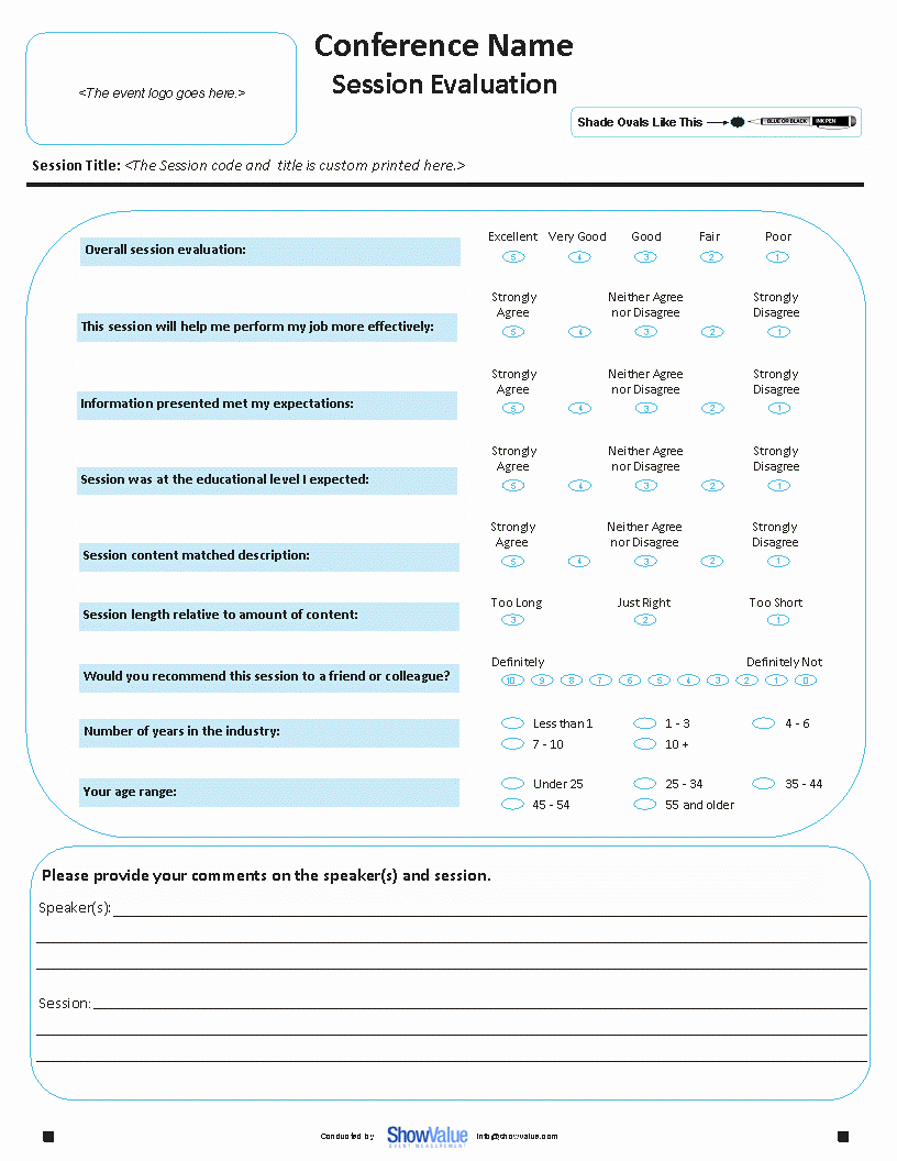 Sample Of Evaluation forms Fresh Samples Meetings and Conference Evaluations Surveys