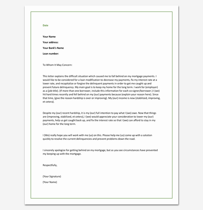Sample Of Harship Letter Unique Hardship Letter Template 10 for Word Pdf format