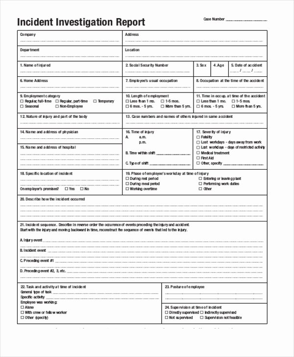 Sample Of Investigation Report New 22 Sample Incident Report Free Pdf Word format Download