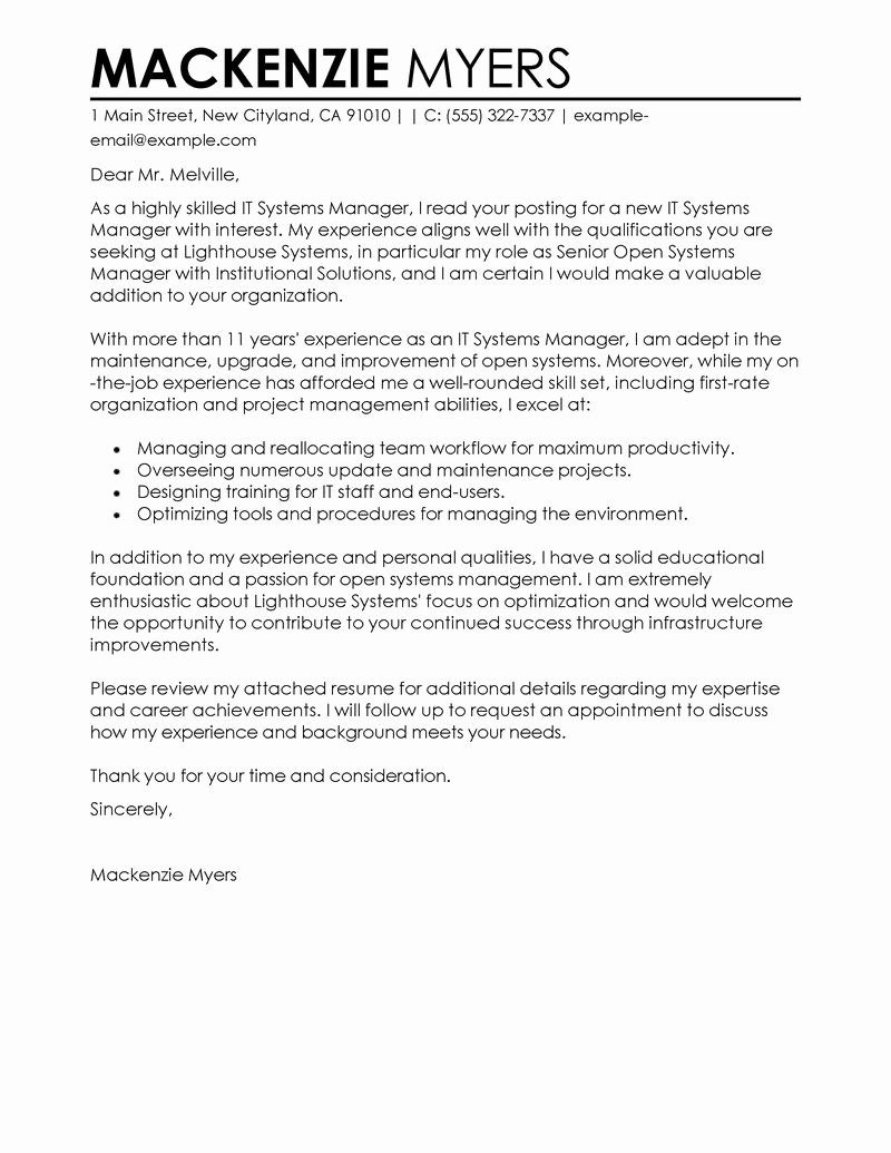 Sample Of Job Letter Elegant Free Cover Letter Examples for Every Job Search