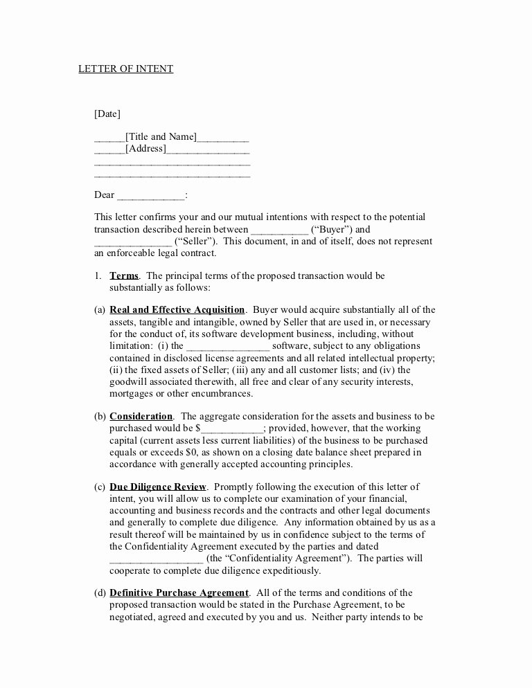 sample letter of intent 1