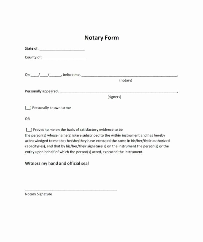Sample Of Notarized Document Fresh Notarized Document Template