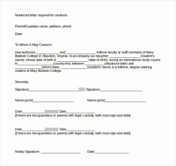 Sample Of Notarized Document Luxury 32 Notarized Letter Templates Pdf Doc